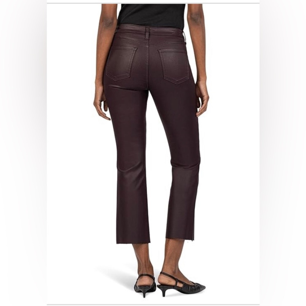 KUT from the Kloth Kelsey‎ Sangria High Rise Ankle Flare Raw Hem Jeans size 16
